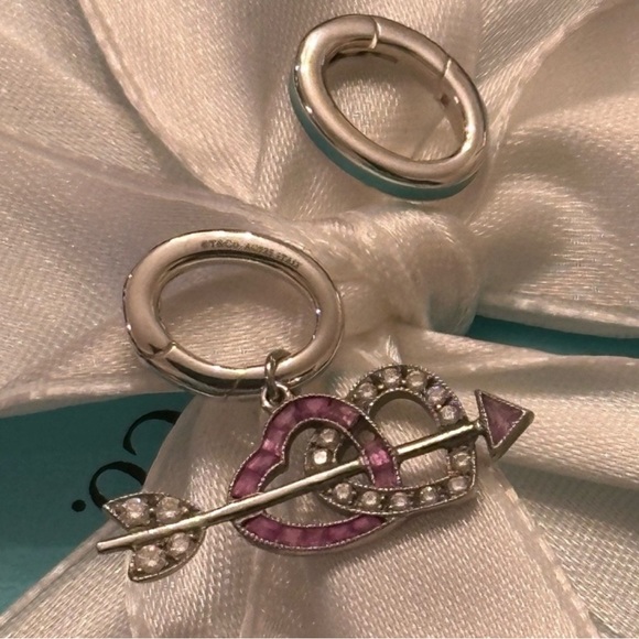 Tiffany & Co Clasping Link, BLUE ENAMEL & STERLING SILVER. NEW - Picture 3 of 3